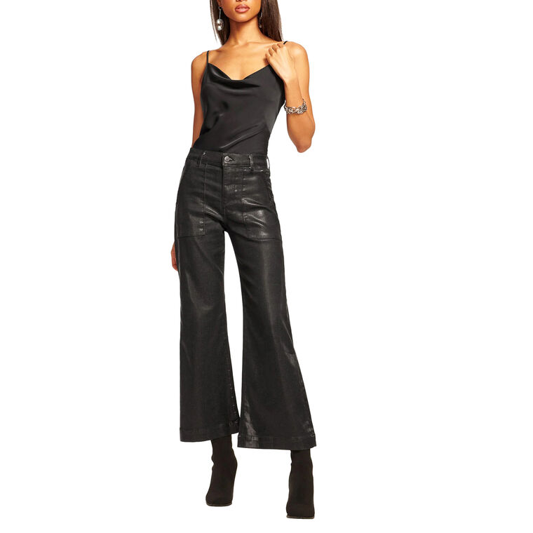 Cropped Metallic High Rise Wide Leg Clifford Jean image number null