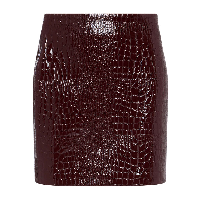 Gerard Crocodile-Embossed Vegan Leather Mini Skirt image number null