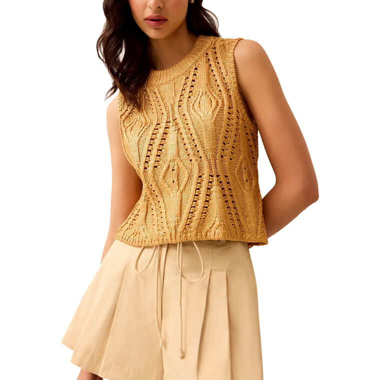 Mcguire Foiled Knit Sleeveless Top image number null