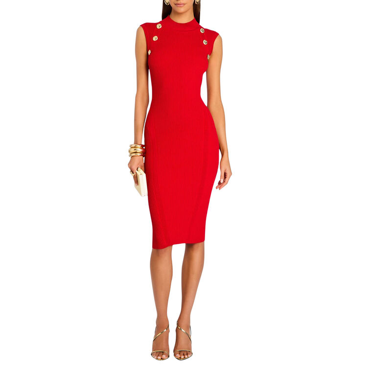 Nunzia Sleeveless Knit Midi Dress image number null