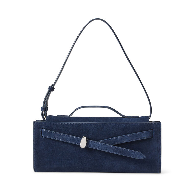 Suede Dash Top Handle Clutch image number null
