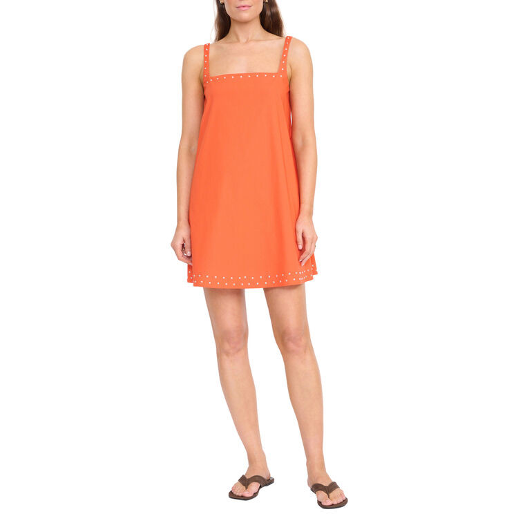 Brio Sleeveless Studded Mini Swing Dress image number null
