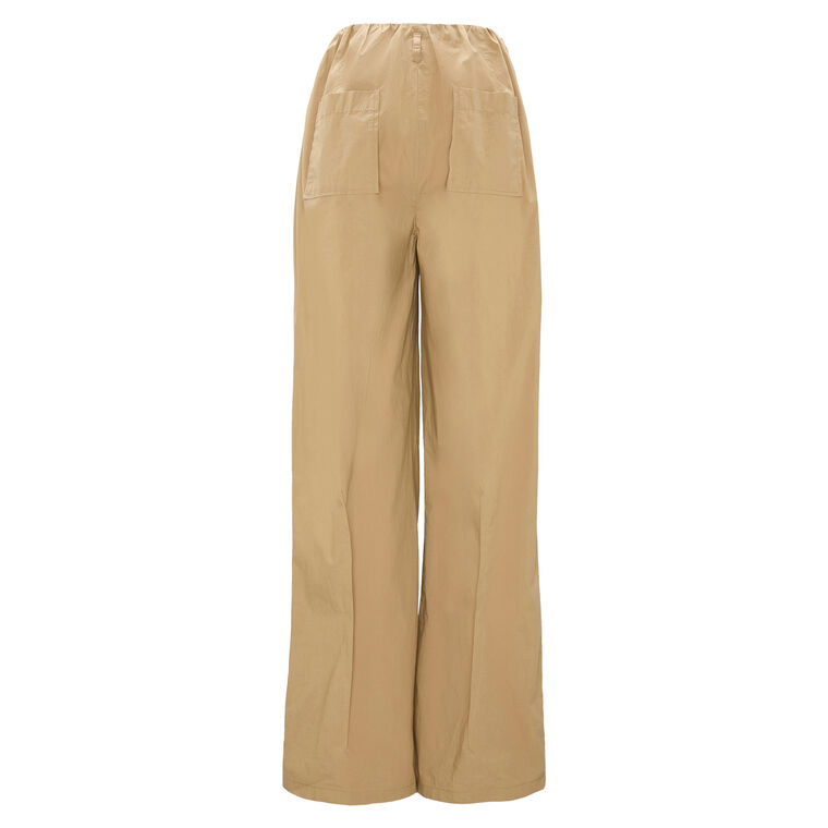 Poplin Power Pleated Wide-Leg Pants image number null