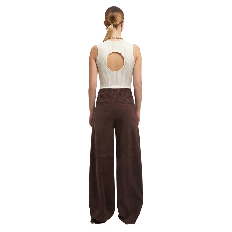 June Cut-Out Back Ribbed Knit Tank Top image number null