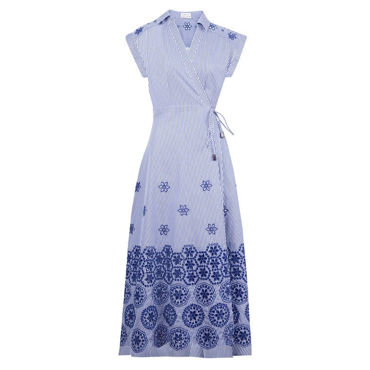 Shivon Short Sleeve Midi Wrap Dress image number null