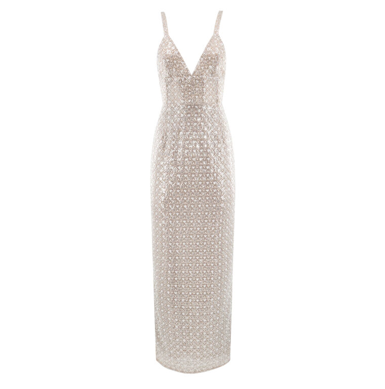 Allegra Sleeveless Sequin Maxi Dress image number null