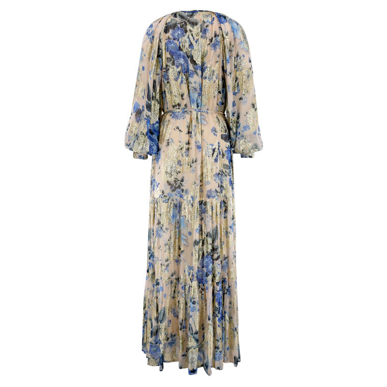 Xandra Metallic Floral Maxi Dress image number null
