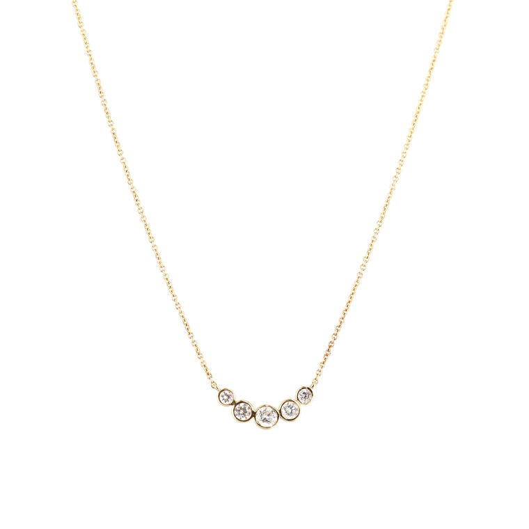 Five Bezeled Diamond Necklace image number null