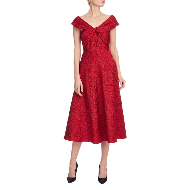 Off The Shoulder Jacquard Dress image number null