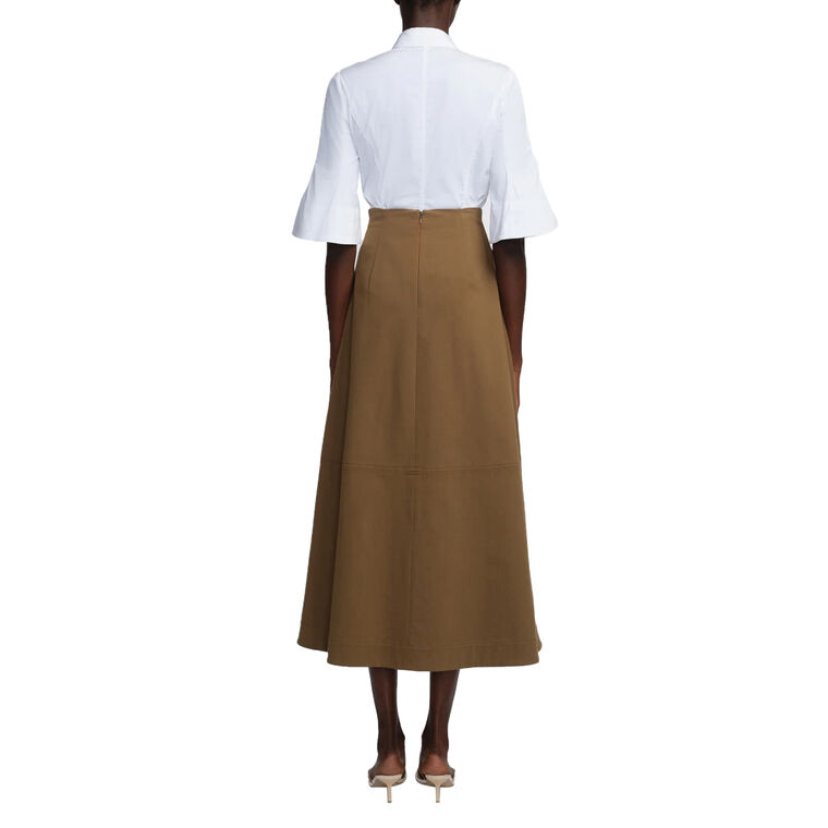 Cotton Poplin Cuffed Bell Sleeve Top image number null