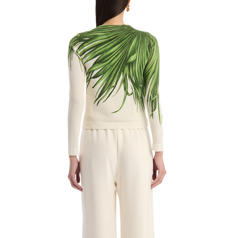 Printed Palm Tree Knit Twinset Cardigan image number null