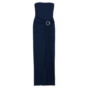 Emma Strapless Bustier Gathered Jersey Gown