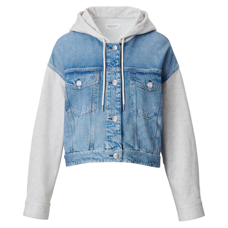 Miramar Terry Combo Hooded Trucker Jacket image number null