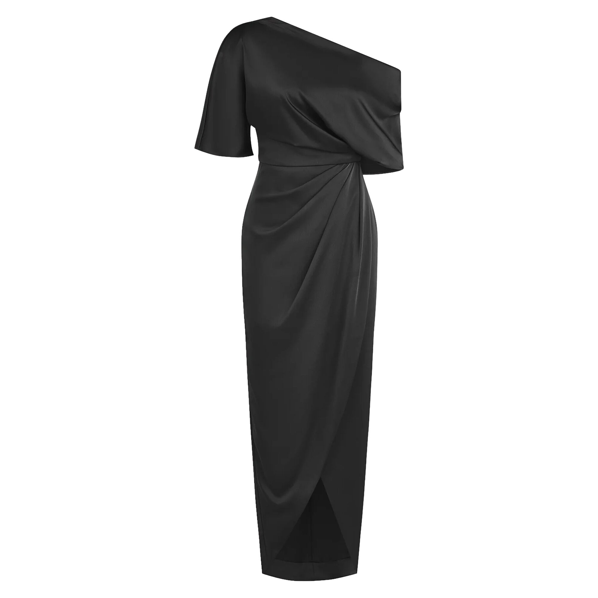 One shoulder draped gown deals