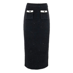 Textured Knit Midi Skirt