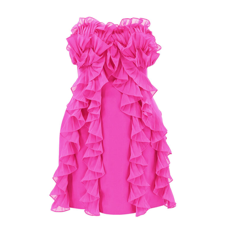 Khefri Pleated Ruffle Mini Dress image number null
