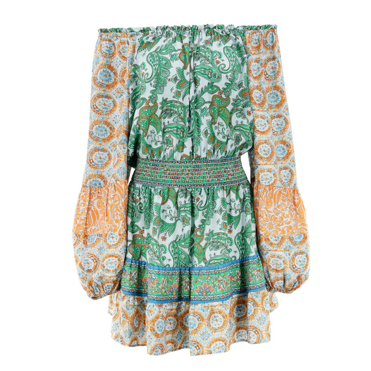 Claudine Long Sleeve Off-The-Shoulder Mini Dress image number null