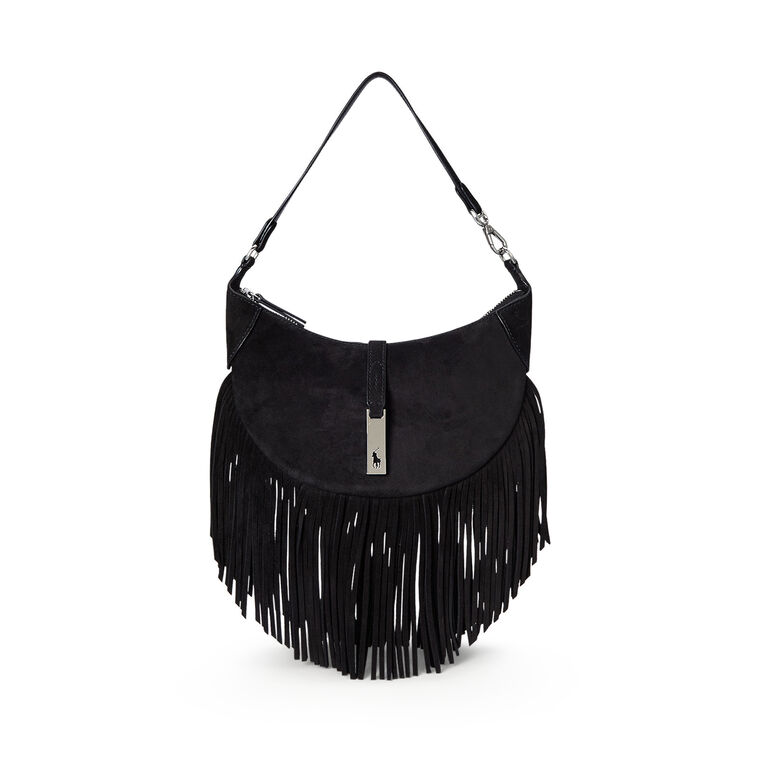 Small Suede Fringe Shoulder Bag image number null