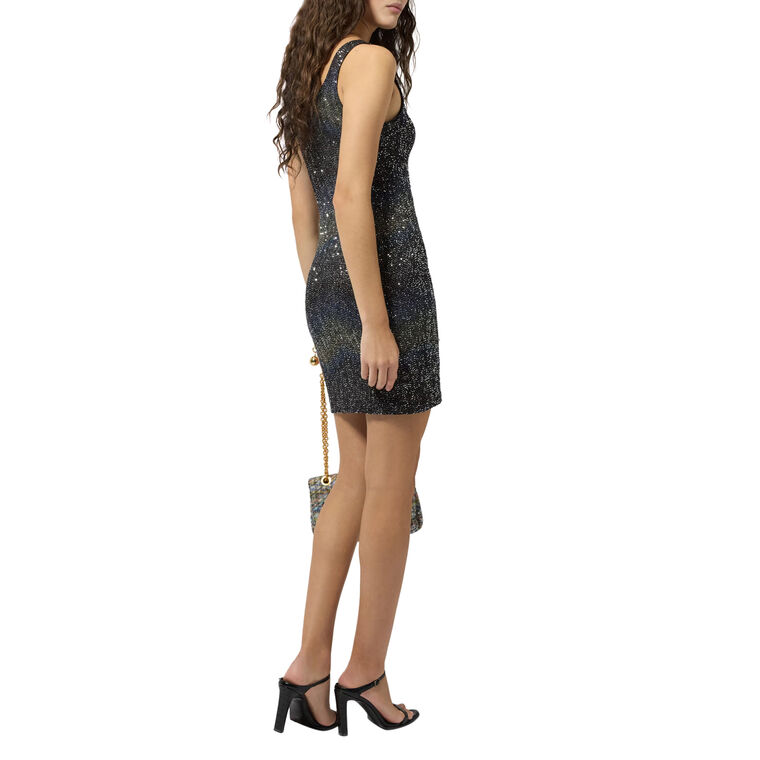 Sleeveless Sequin Knit Mini Dress image number null