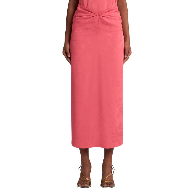 Draped Jacquard Midi Skirt image number null
