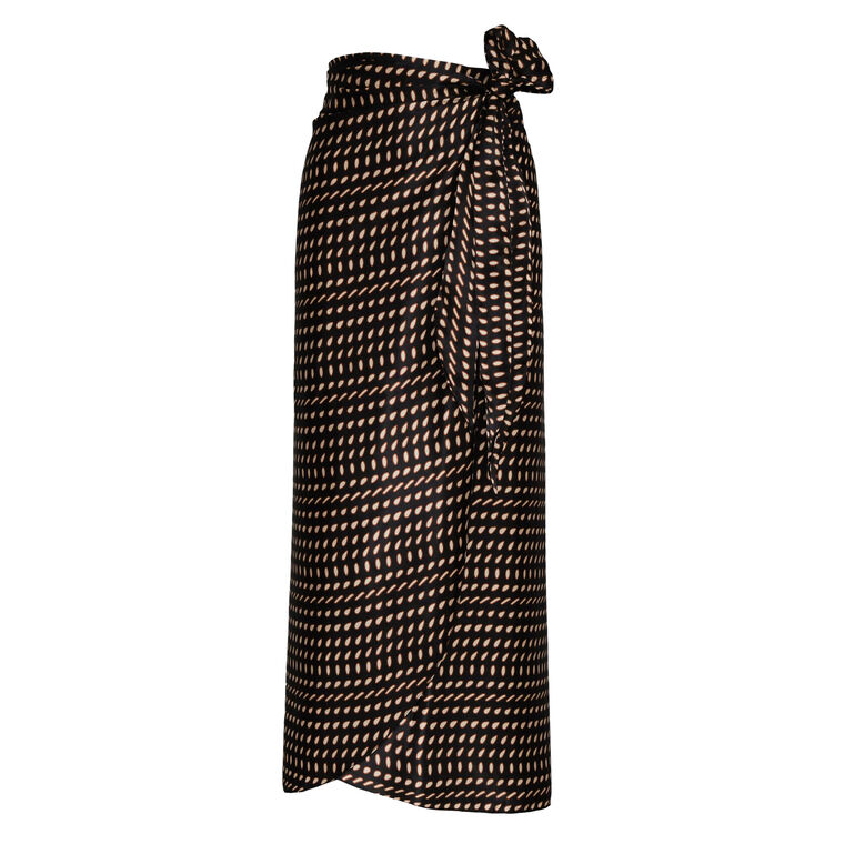 Mapara Satin Silk Midi Skirt image number null