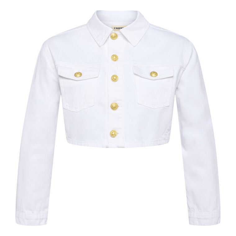 Geneive Cropped Denim Jacket image number null