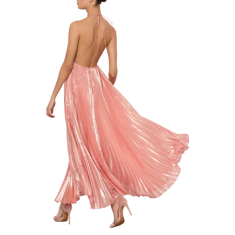 Adalyn Pleated Halter Maxi Dress image number null