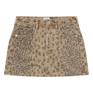 Ramona Cheetah Denim Mini Skirt