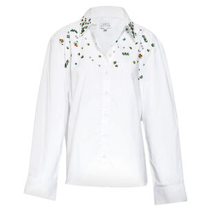 Margaux Embellished Long Sleeve Button-Up Top