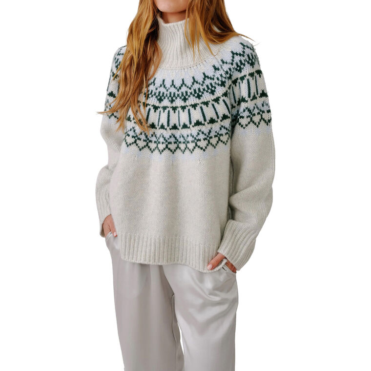 Scottie Slouchy Fairisle Mockneck Sweater image number null