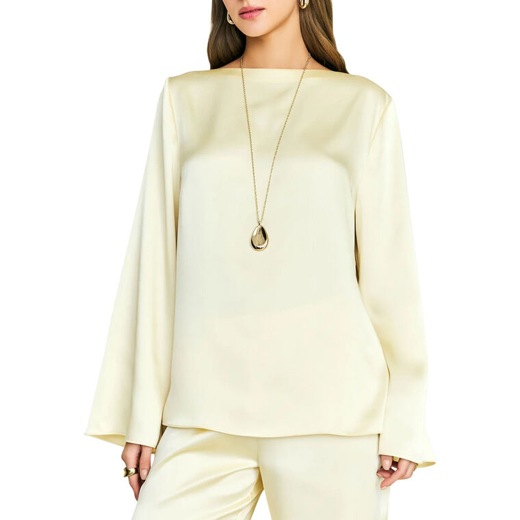 Blaine Long Sleeve Satin Blouse image number null