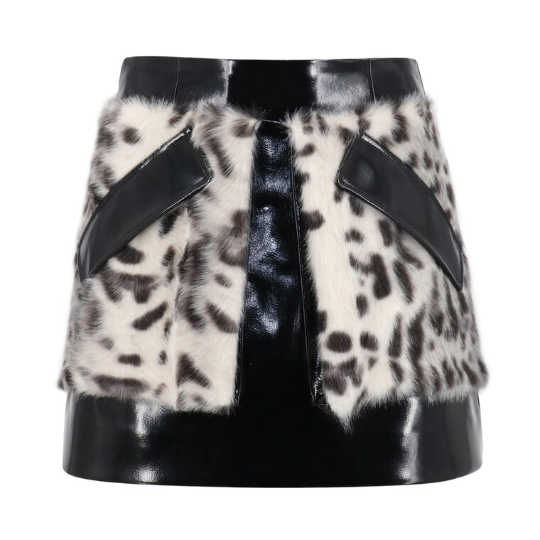 Cherry Faux Fur Skirt image number null