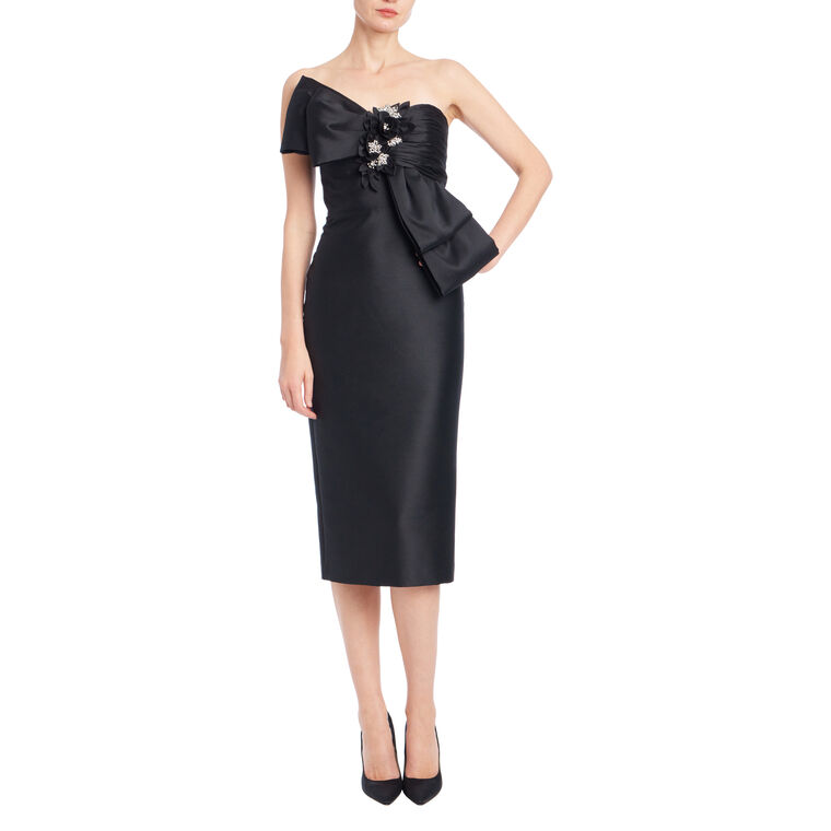 Beaded Bow Front Cocktail Dress image number null