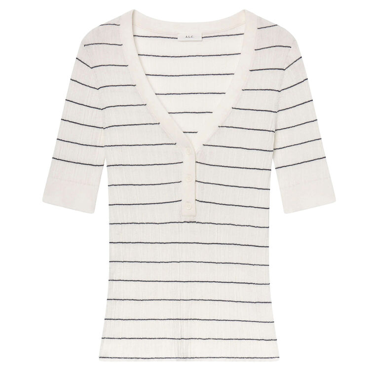 Francis Fine Cotton Knit Short Sleeve Top image number null