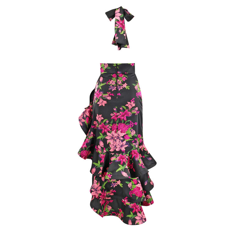 Bronte High-Low Plunge Halter Maxi Dress image number null