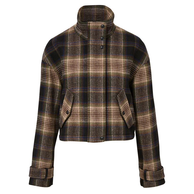 Bateman Plaid Funnel Neck Jacket image number null