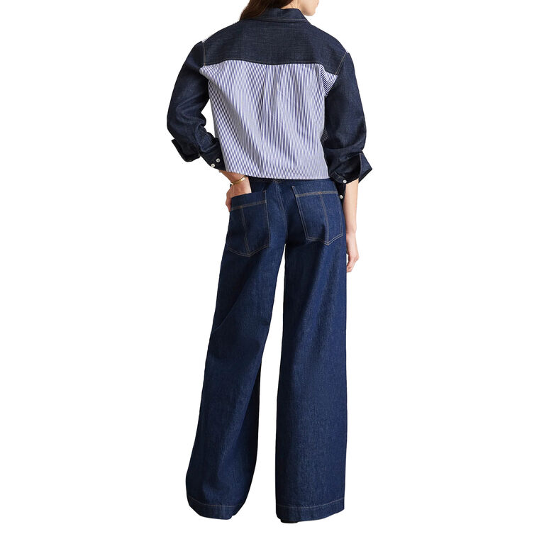 Largaux Striped And Denim Top image number null