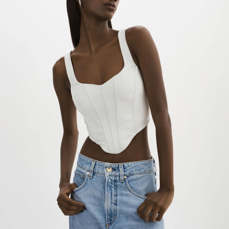 Tabia Leather Corset Top image number null
