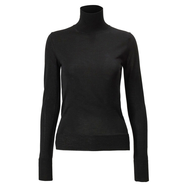 Merino-Silk Turtleneck Sweater image number null