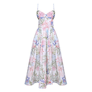 Sleeveless Seaweed Flutter Midi Dress