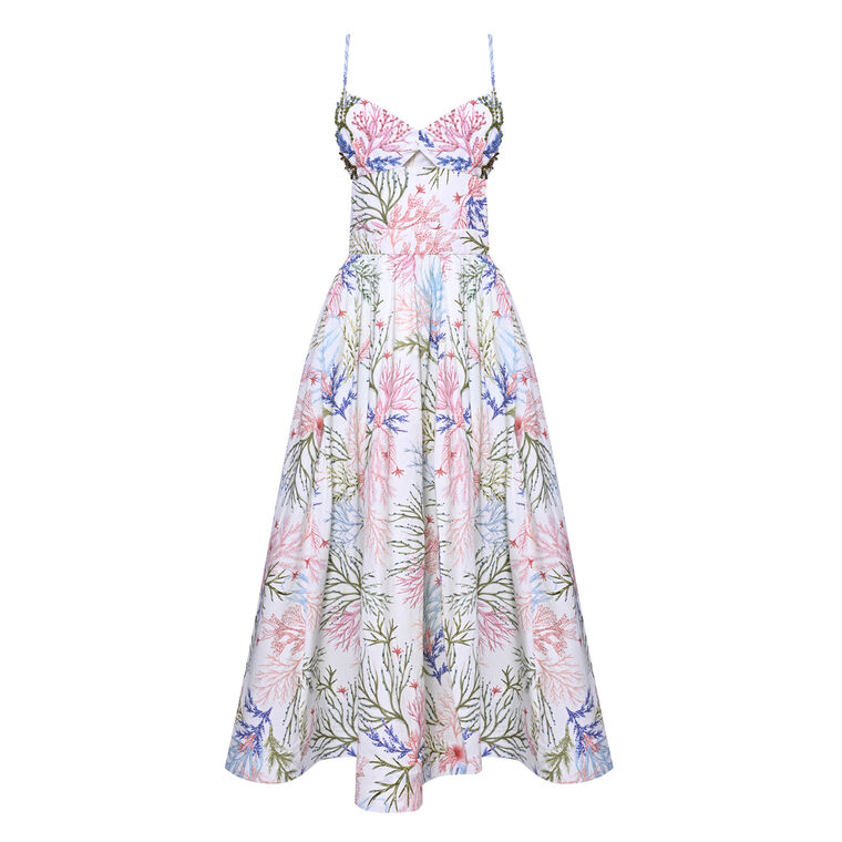 Sleeveless Seaweed Flutter Midi Dress image number null