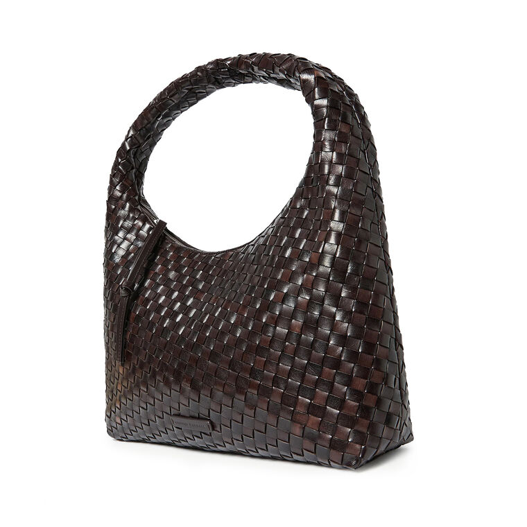 Willow Woven Leather Hobo Bag image number null