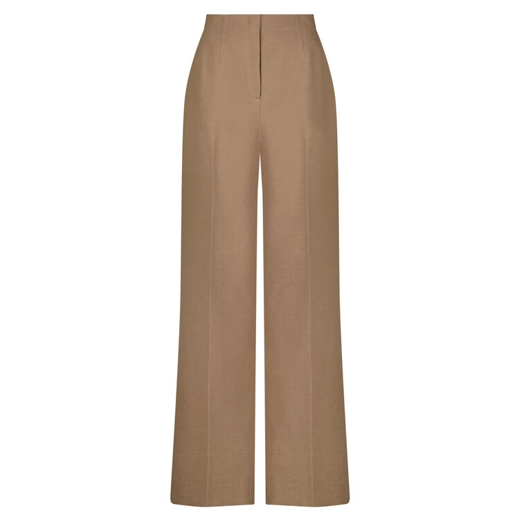 High Waisted Melange Crepe Pant image number null