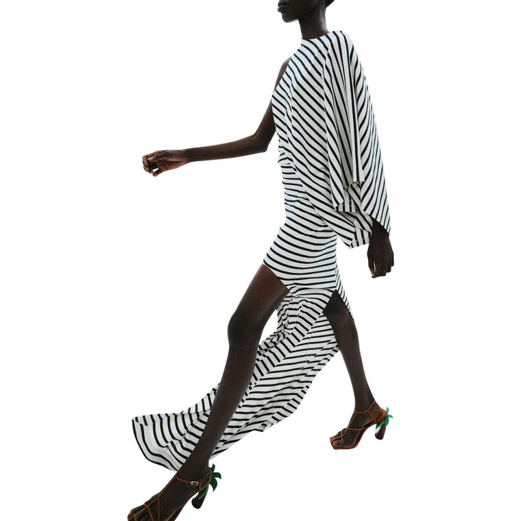 Asymmetric Maxi Dress With Cut Out Details image number null