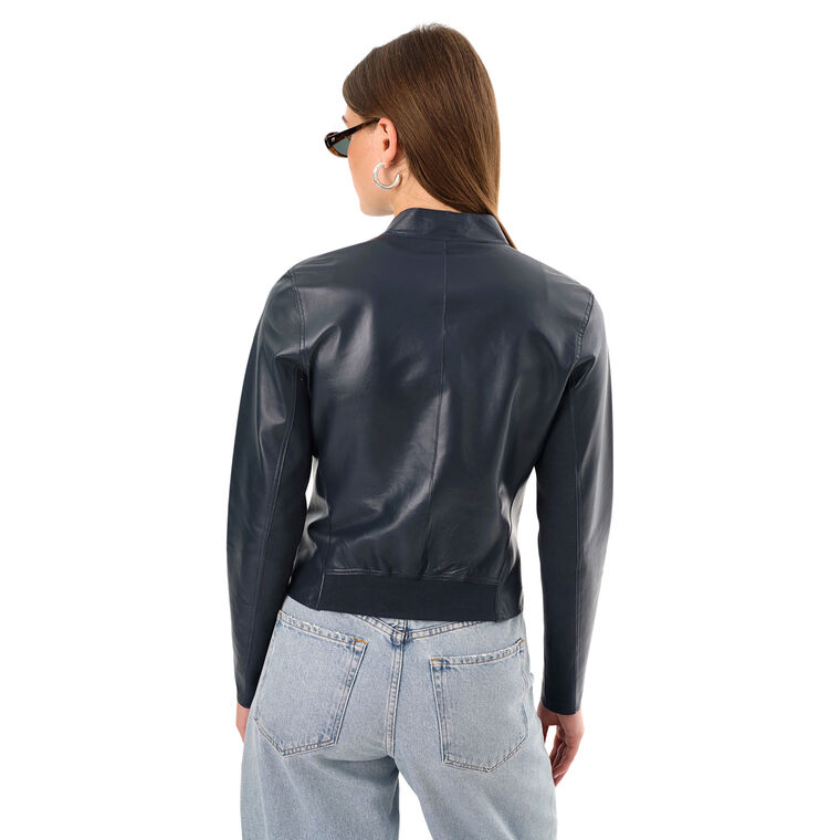 Chapin Reversible Leather Bomber Jacket image number null