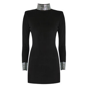 Corinth Long Sleeve Embellished Mini Dress
