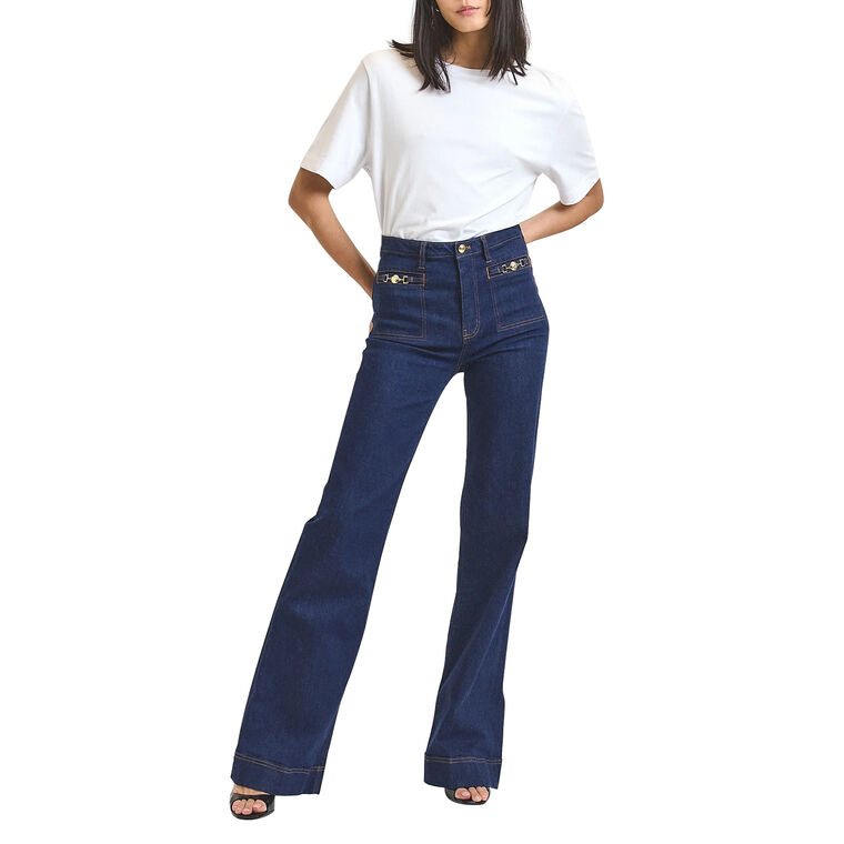 Talwyn Stretch Jeans With Horsebit Pocket Detail image number null