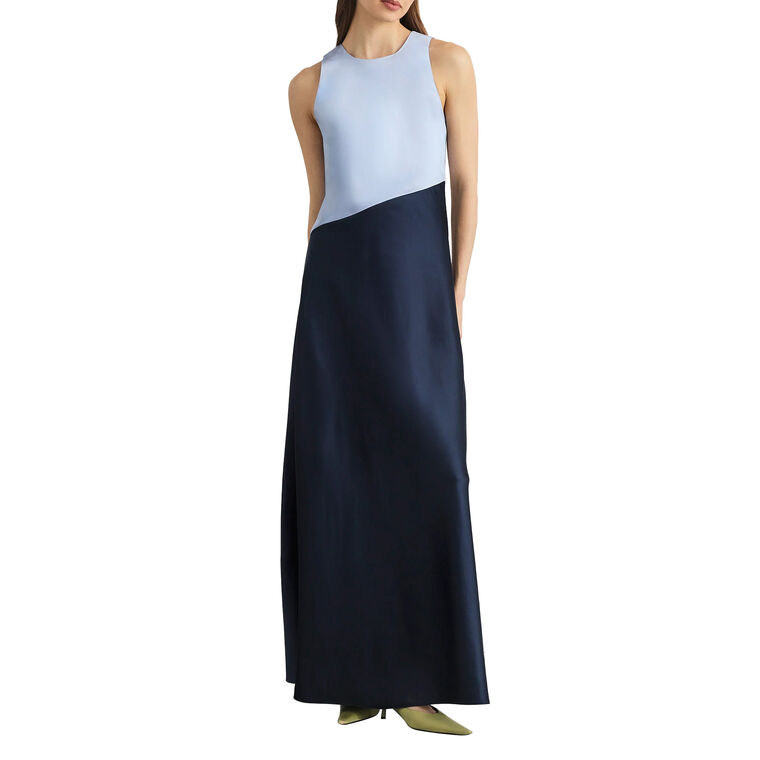 Dasha Sleeveless Two-Tone Satin Maxi Dress image number null