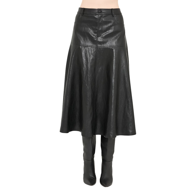Rhea Faux Leather Midi Skirt image number null