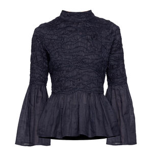 Imogen Soild Long Sleeve Peplum Top